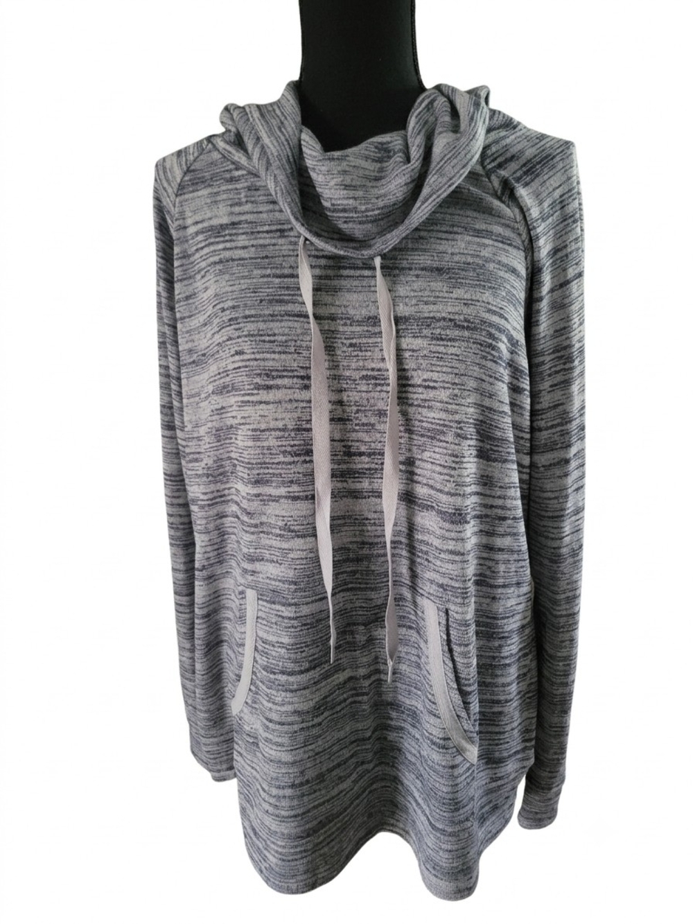 Christopher & Banks Grey Marled Cowl Neck Hoodie